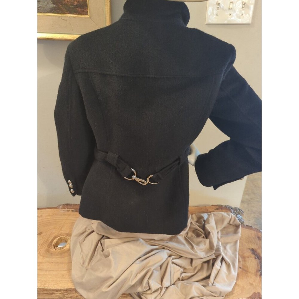 Talbots Wool Mohair Coat Womens Size 6 Black Toggle Front Button Jacket - Picture 3 of 11